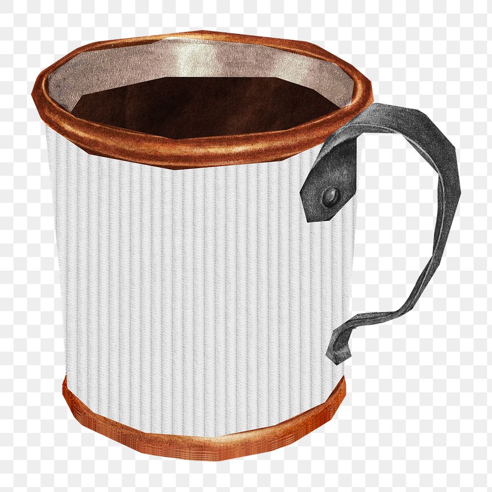 Coffee mug png sticker, transparent background