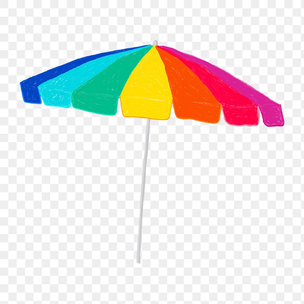 Beach umbrella png sticker, transparent background