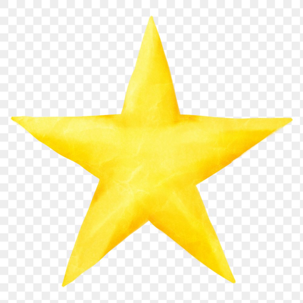 Yellow star png weather sticker, transparent background
