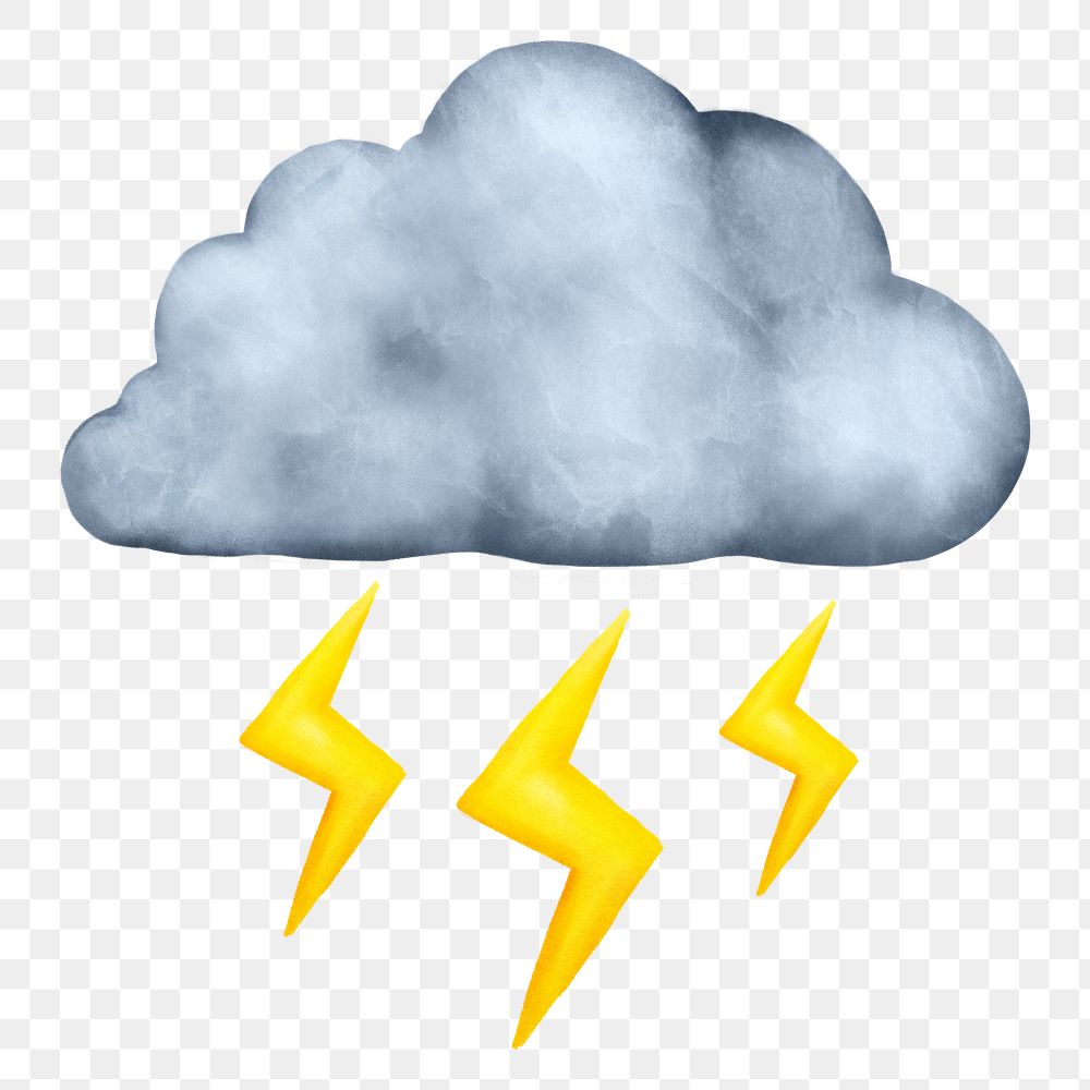 Storming cloud png weather sticker, transparent background