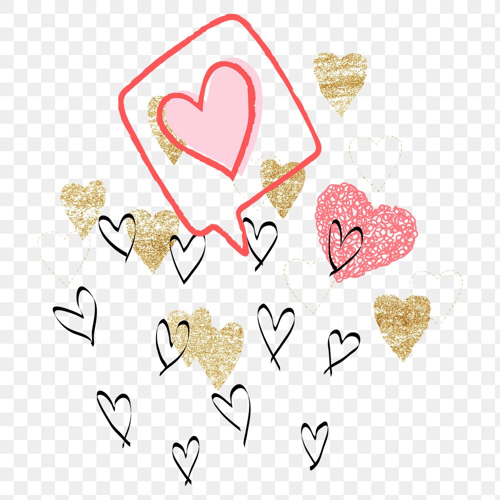 Cute heart doodle png sticker, Valentine's celebration graphic, transparent background