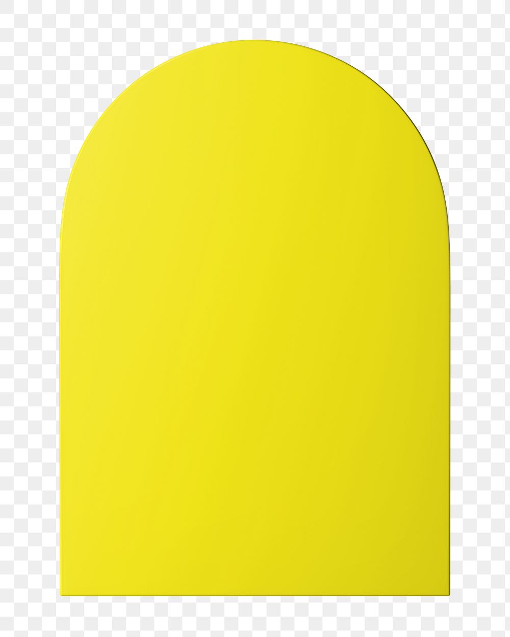 Yellow arch shape png sticker, 3D element, transparent background