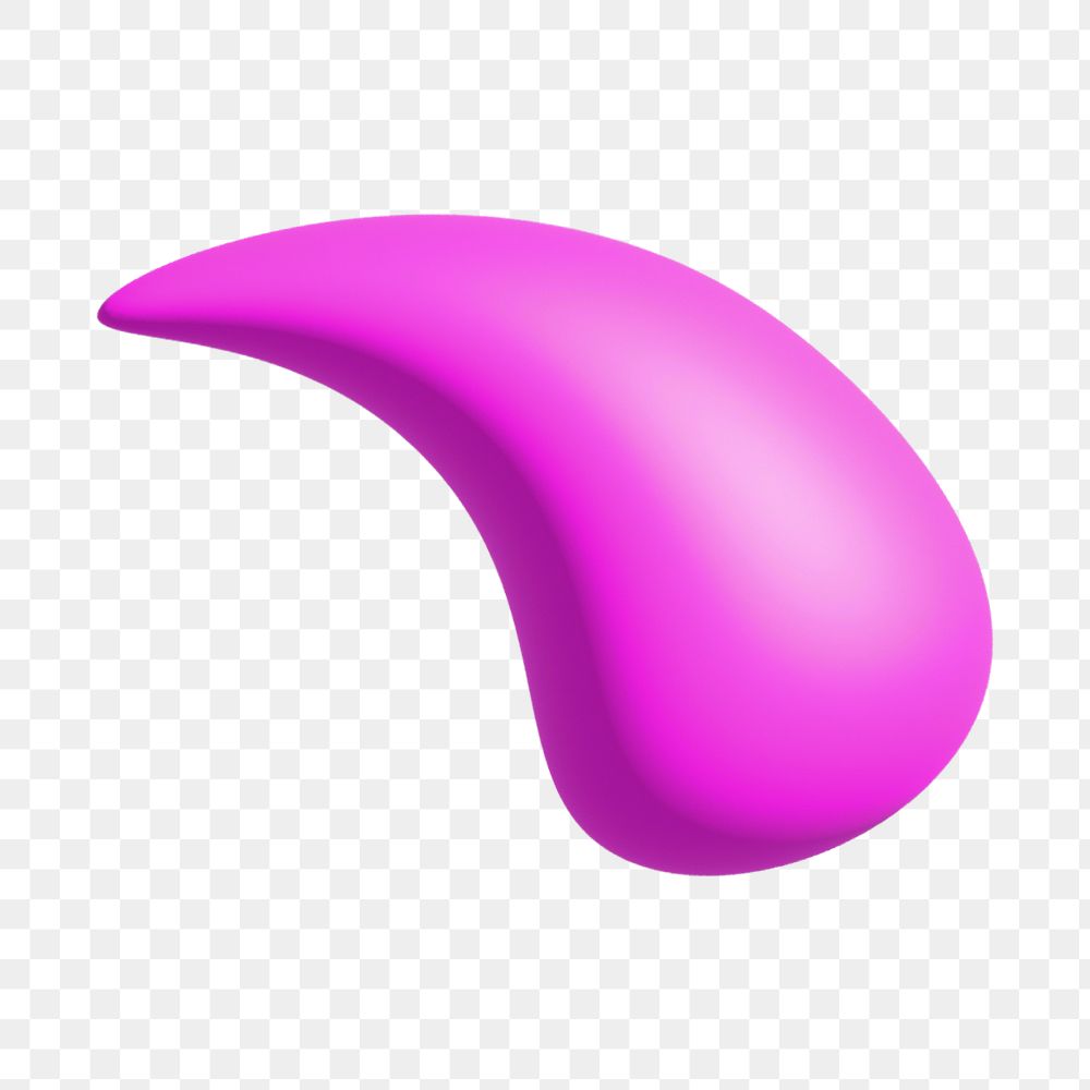 Pink fluid shape png sticker, 3D rendering graphic, transparent background