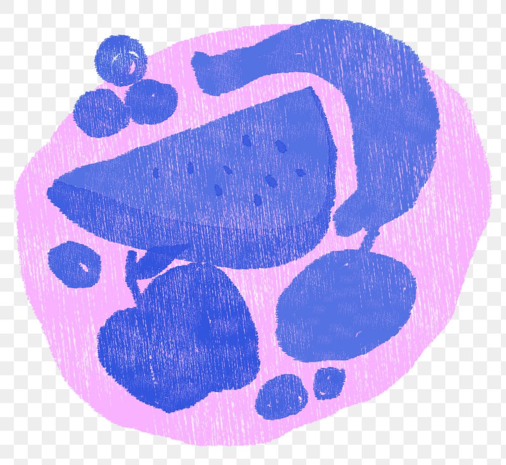 Fruit platter png sticker, doodle design, transparent background
