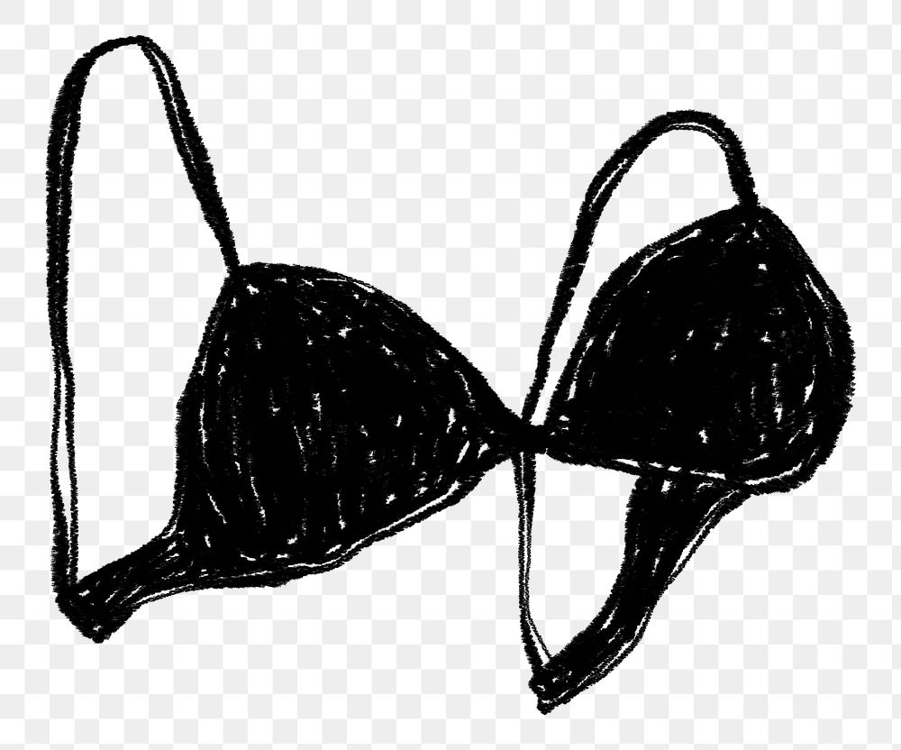 Women's bra png sticker, clothing doodle, transparent background