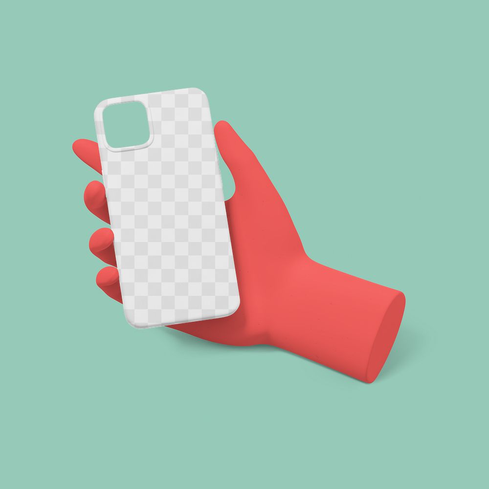 Mobile phone case png mockup, transparent design