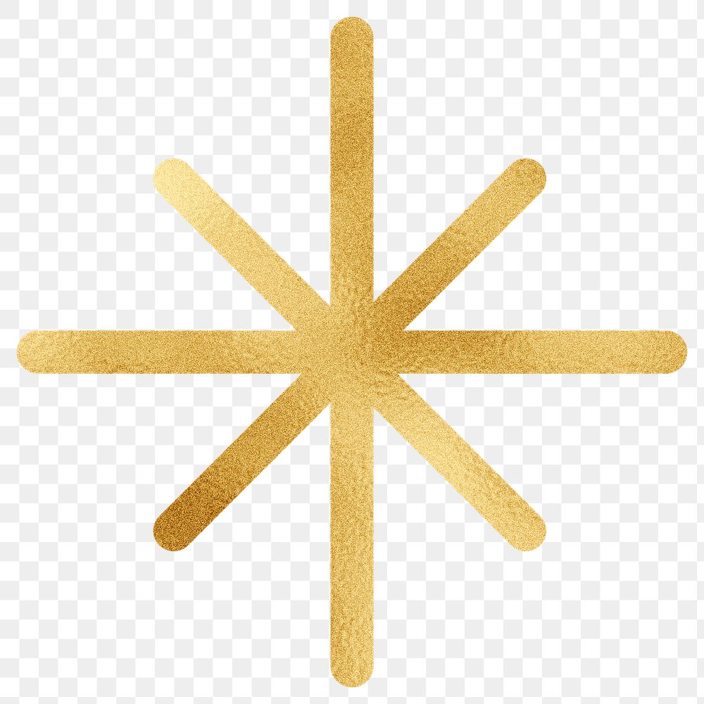 PNG gold sparkle star sticker, transparent background