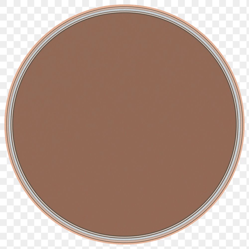 Brown badge png round sticker, transparent background