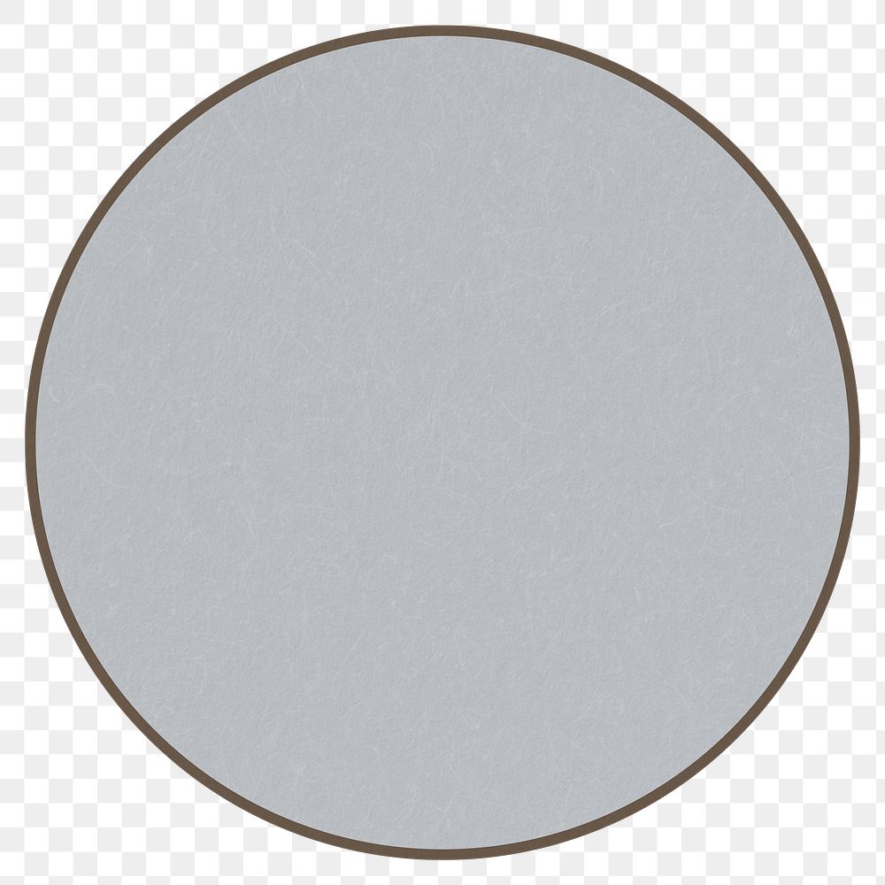 Gray badge png round sticker, transparent background