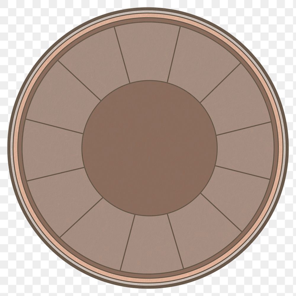 Brown badge png round sticker, transparent background