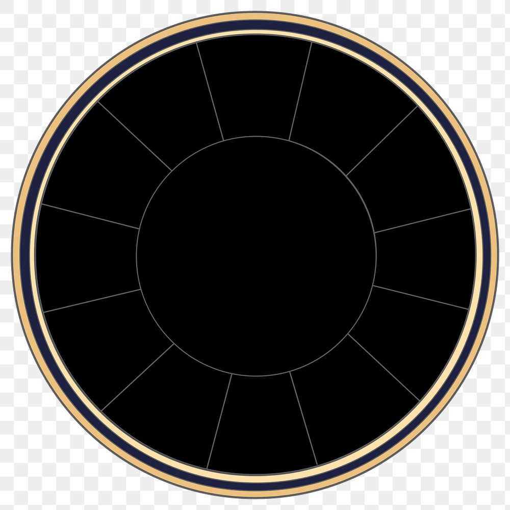 Black badge png round sticker, transparent background