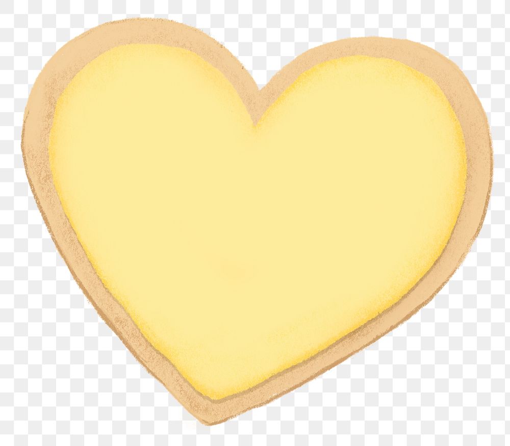 Yellow heart cookie png sticker, Valentine's graphic, transparent background