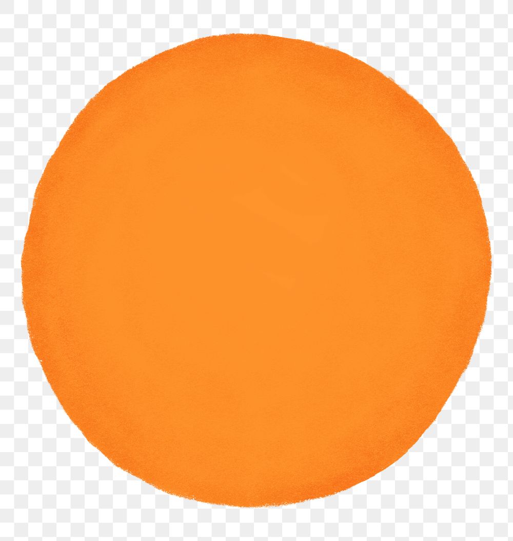 Orange circle png badge sticker, geometric shape, transparent background