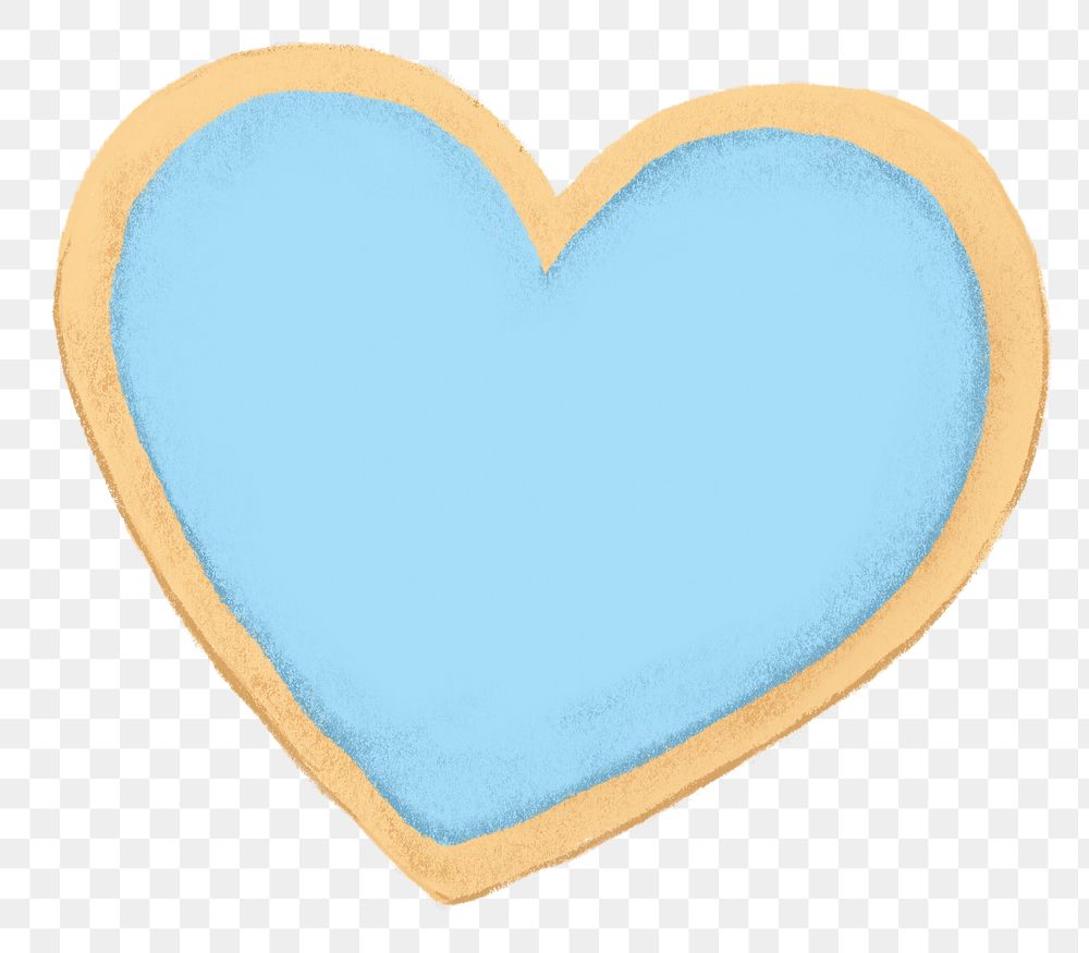 Blue heart cookie png sticker, Valentine's graphic, transparent background