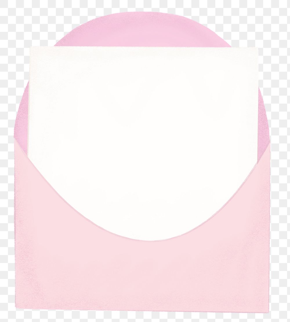 Pink invitation card png sticker, envelope, stationery graphic, transparent background