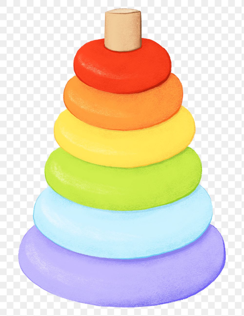 Colorful conical tower png sticker, baby's toy graphic, transparent background