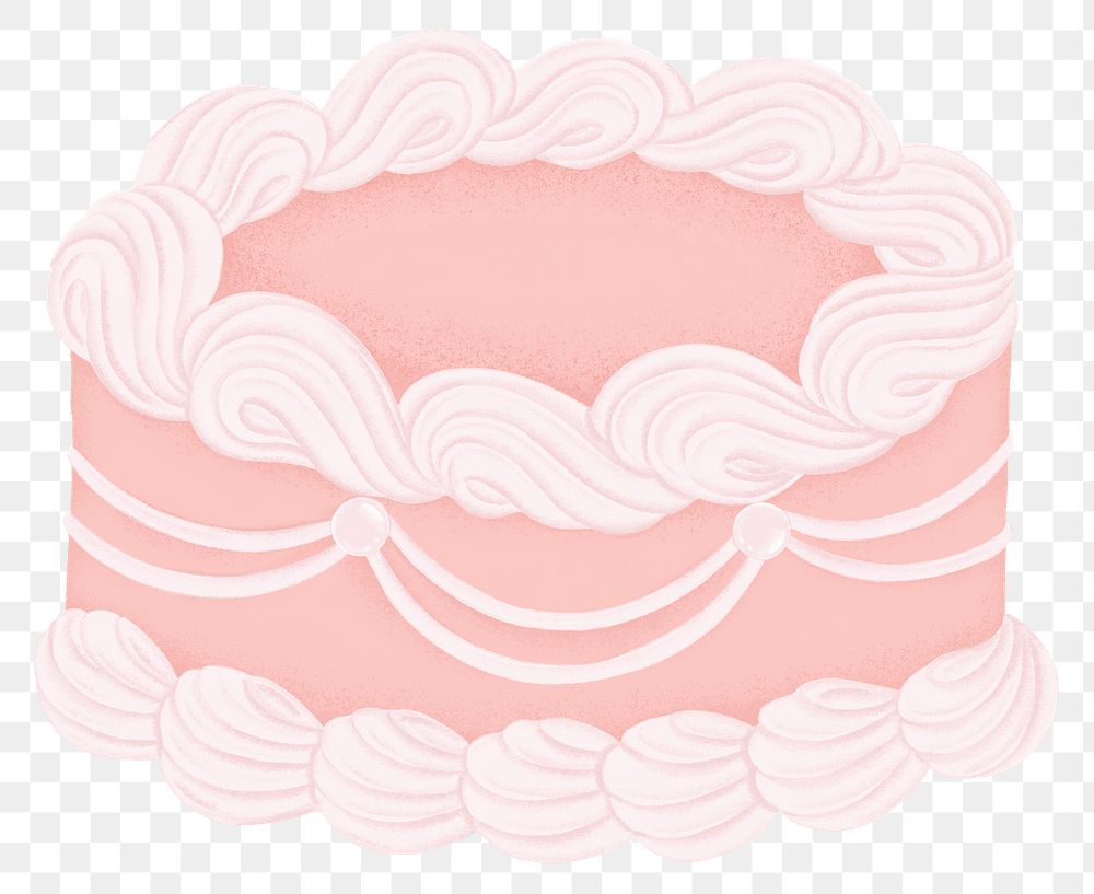 Pink wedding cake png sticker, celebration graphic, transparent background