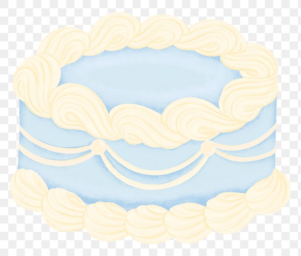 Blue wedding cake png sticker, celebration graphic, transparent background