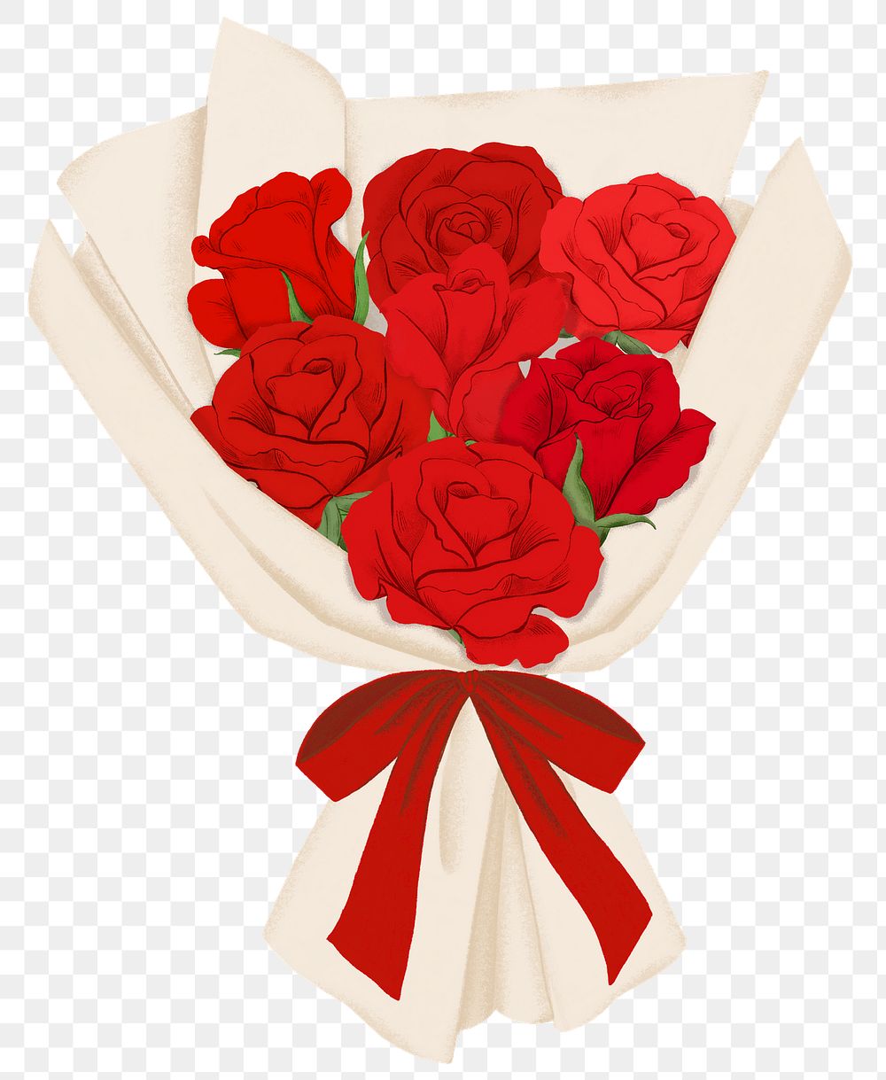 Rose rose bouquet png Valentine's sticker, transparent background