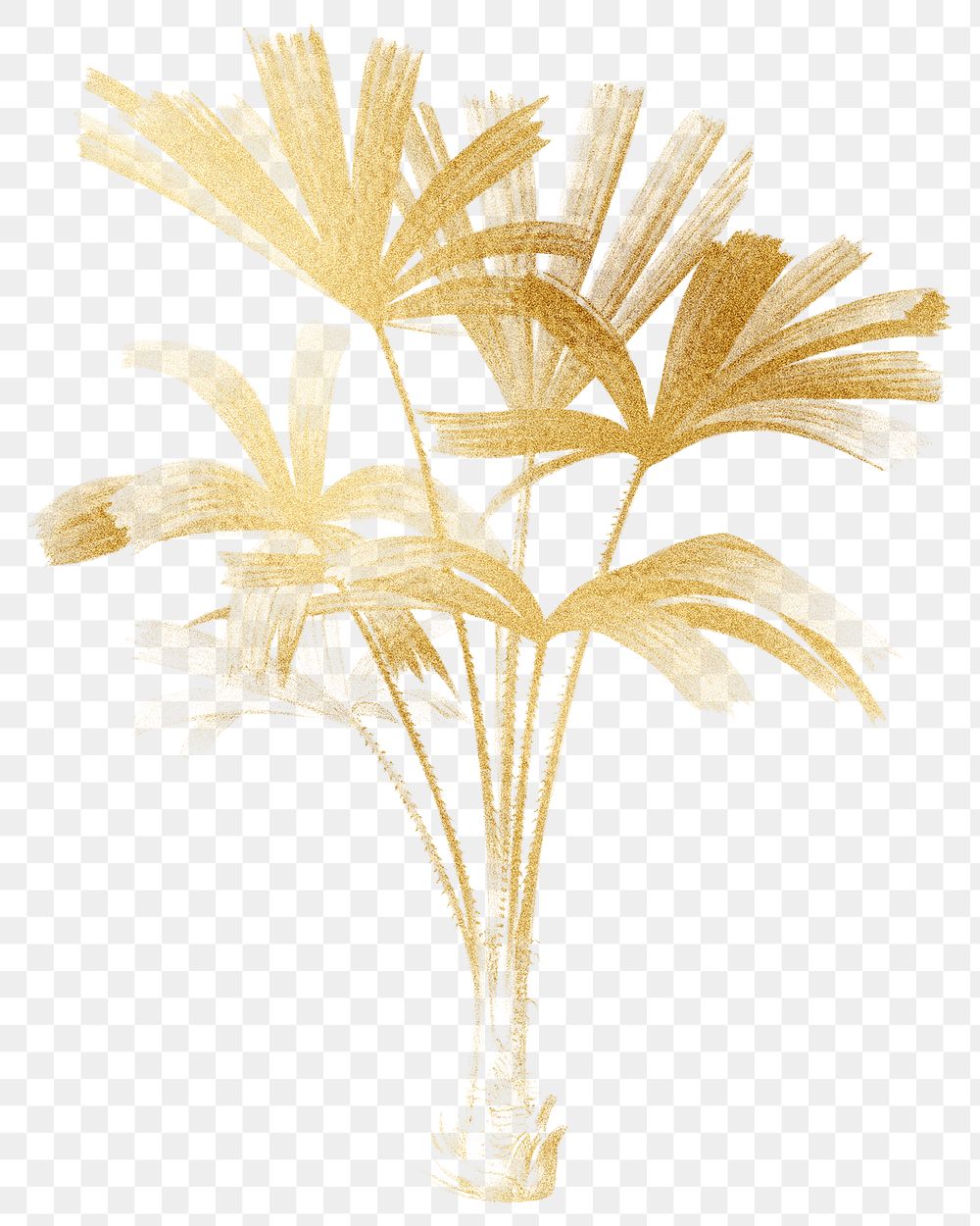 PNG gold mangrove fan palm sticker, transparent background