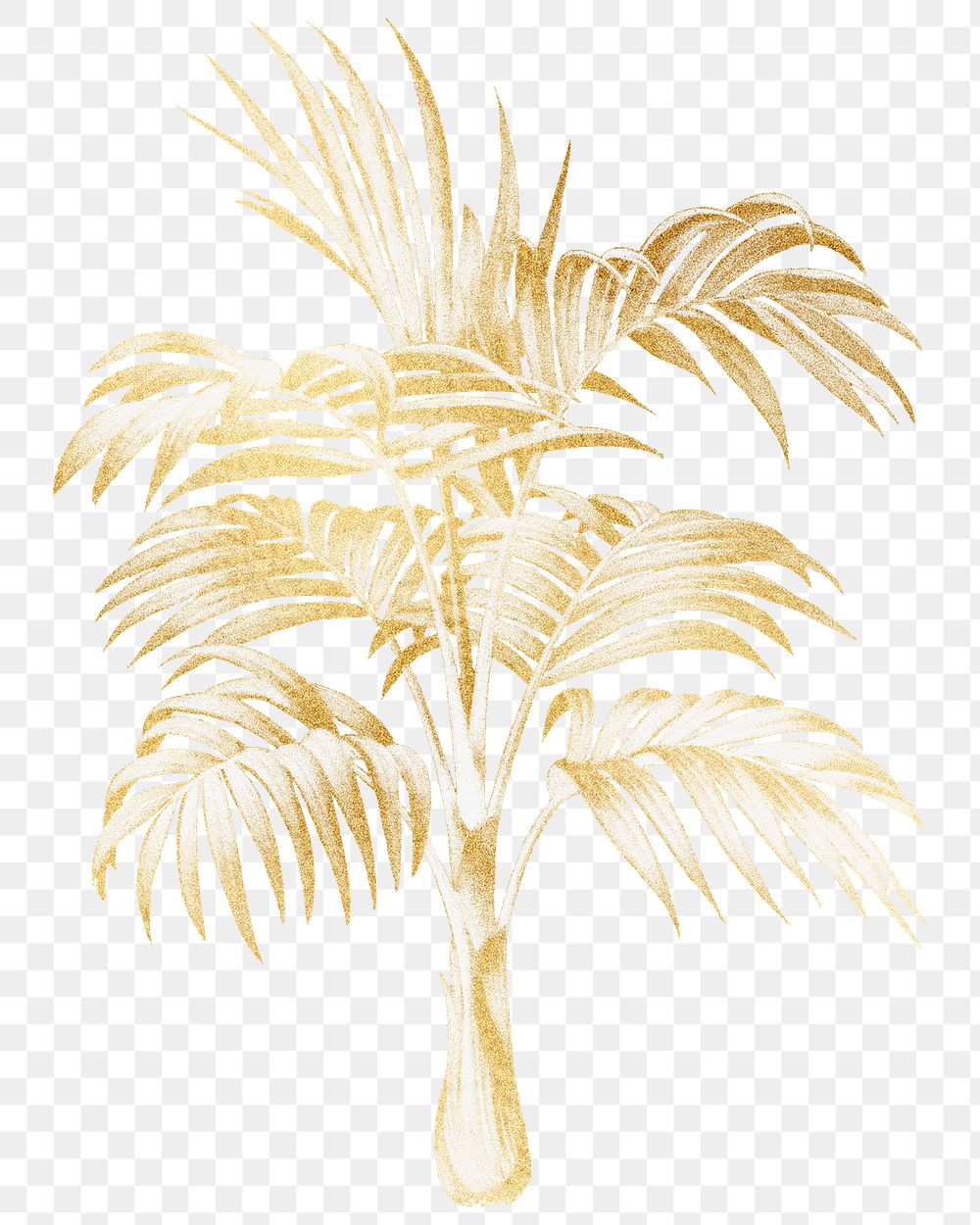 Gold palm tree png  sticker, transparent background