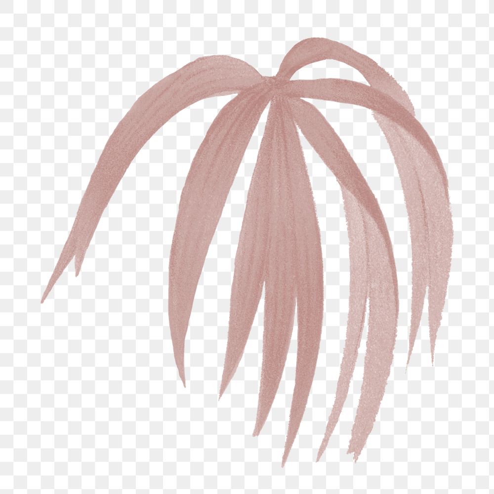 Red palm leaf png plant sticker, transparent background