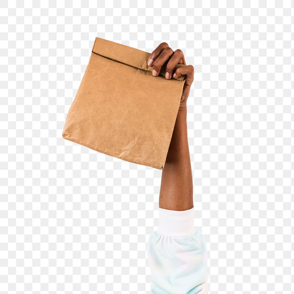 Folded paper bag png sticker, transparent background