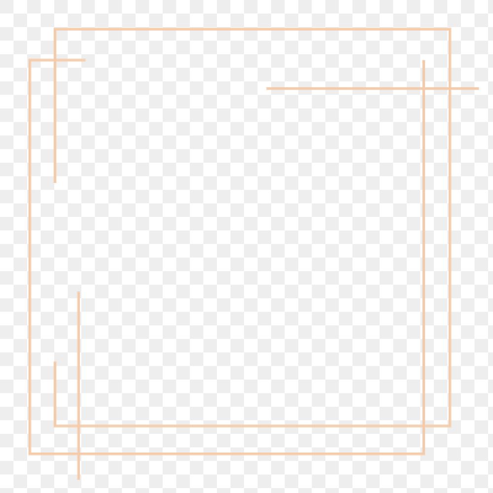 Square frame png logo element, transparent background