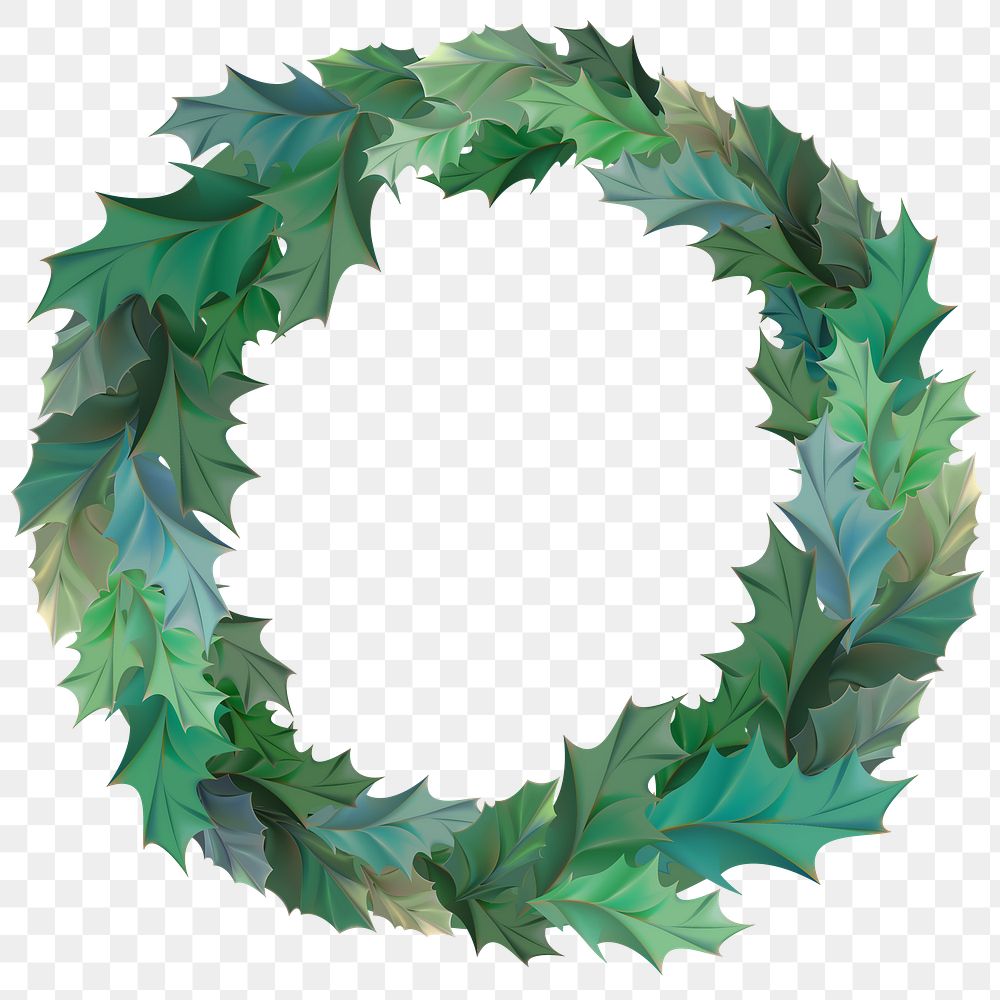 Christmas wreath png festive frame sticker, transparent background