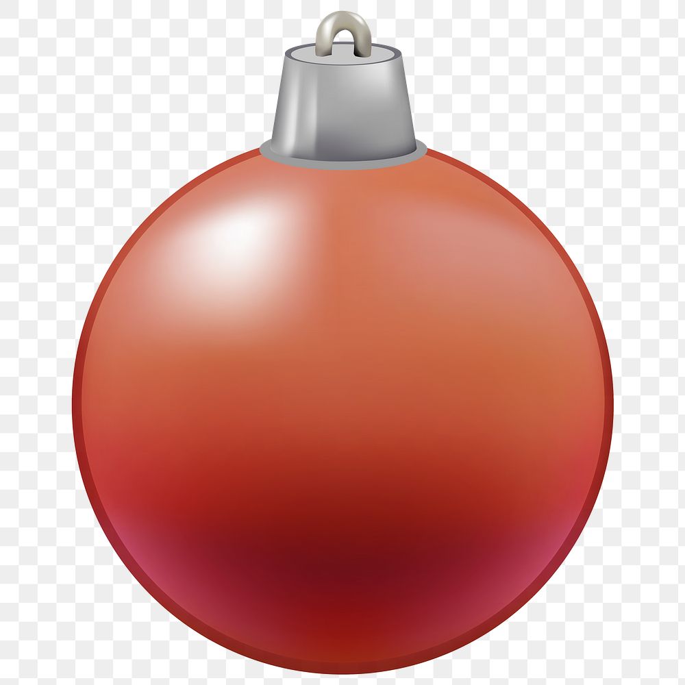 Christmas bauble png red ball sticker, transparent background