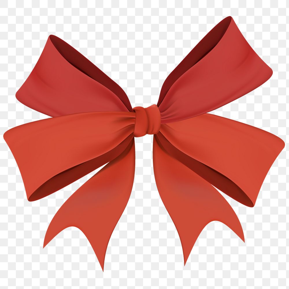 Red bow png Christmas sticker, transparent background