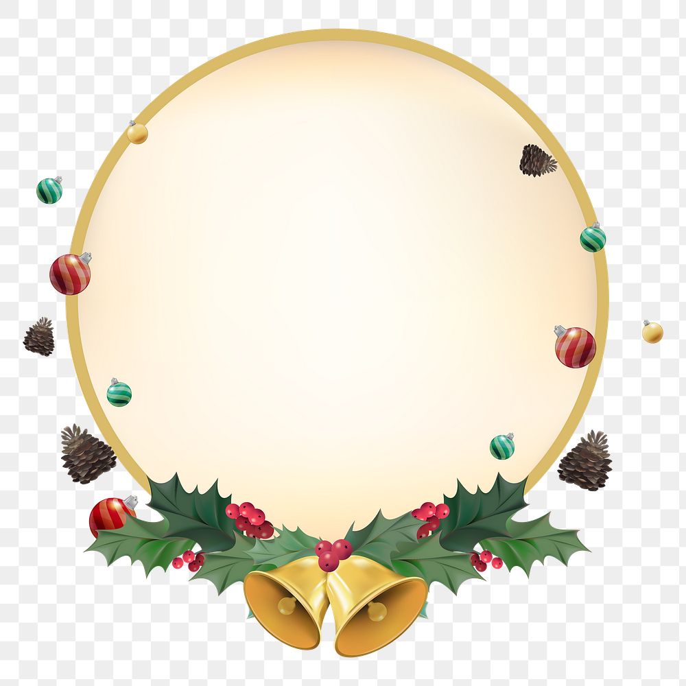 Christmas badge png round frame sticker, transparent background