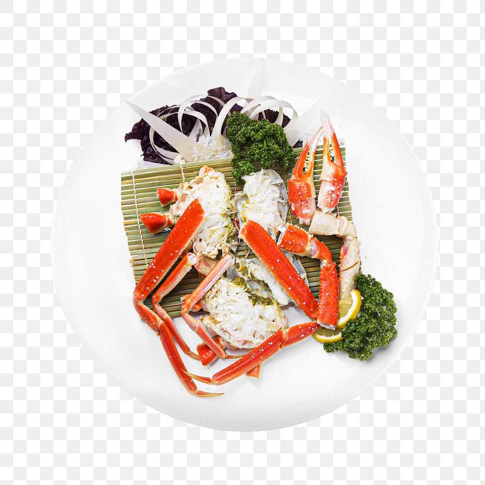 Steamed snow crab png sticker, transparent background