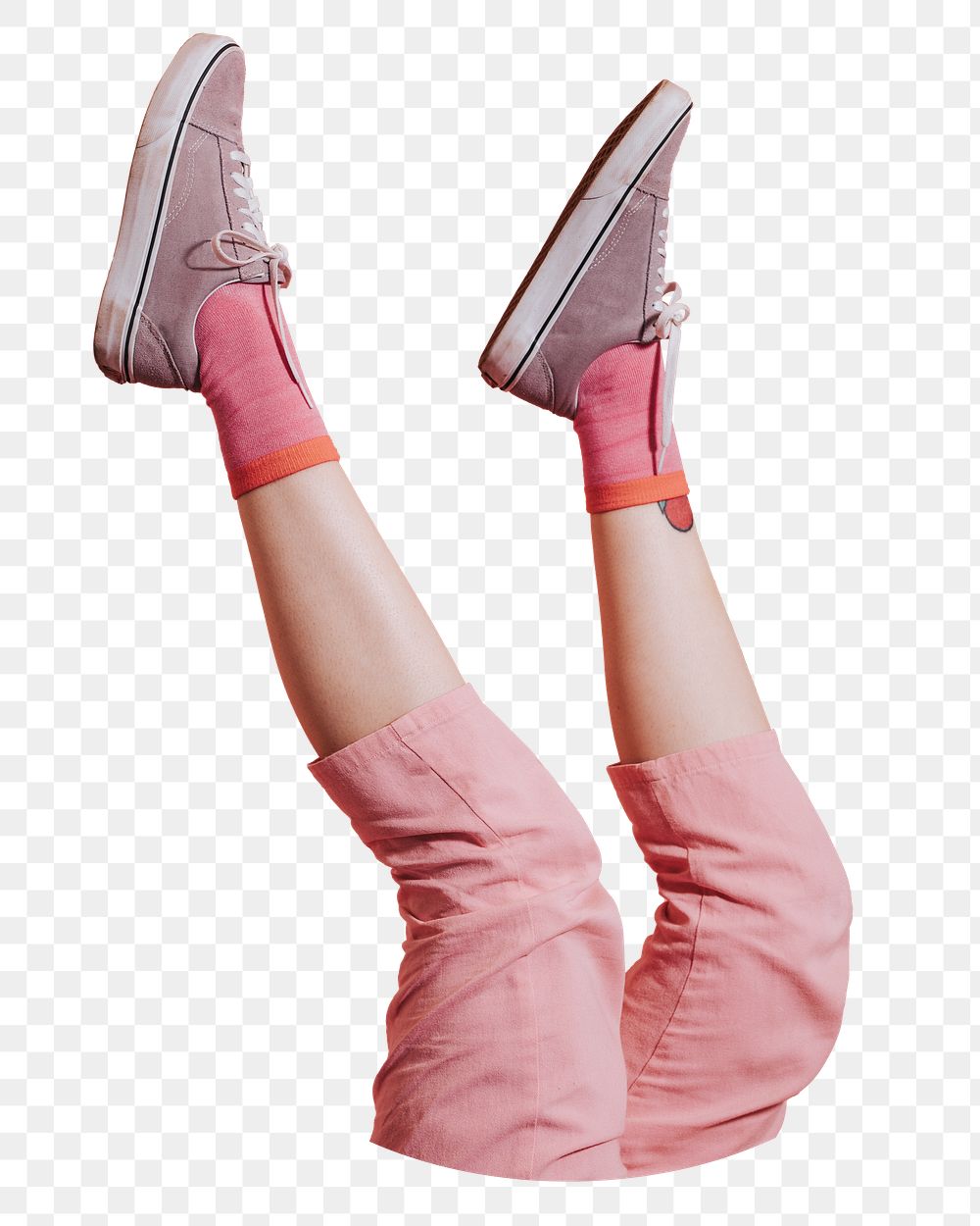 Pink canvas sneakers png sticker, transparent background