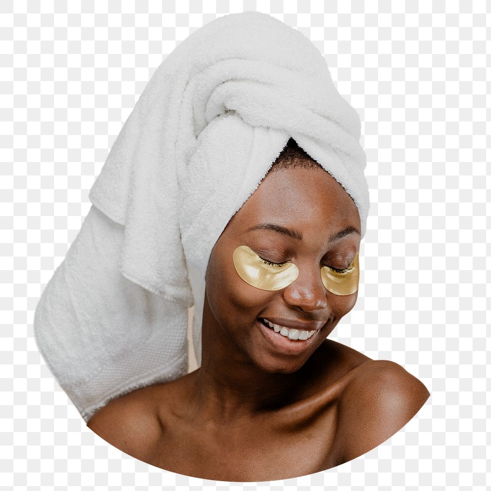 Woman with eye mask png sticker, transparent background