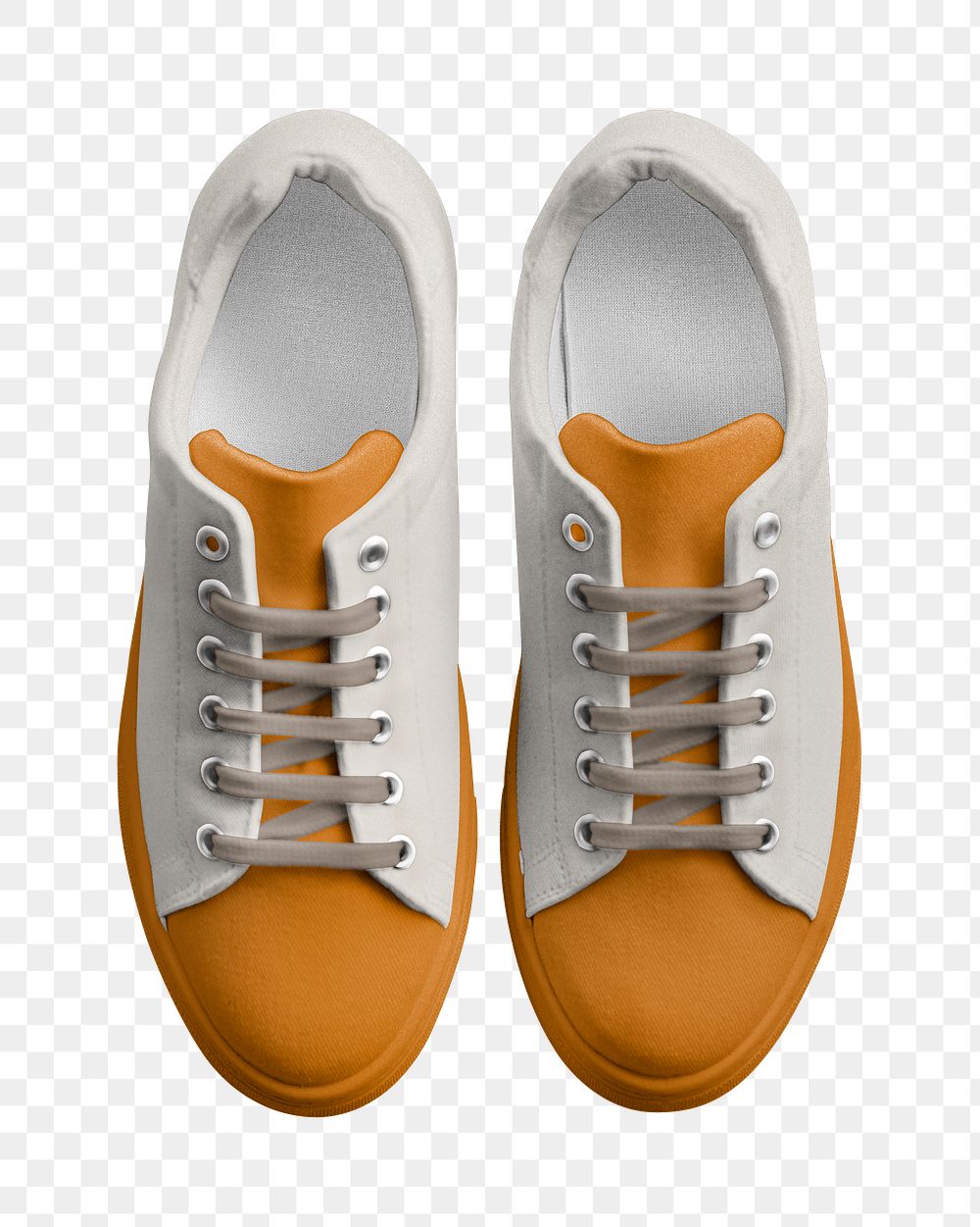 Orange canvas sneaker  png sticker, fashion transparent background