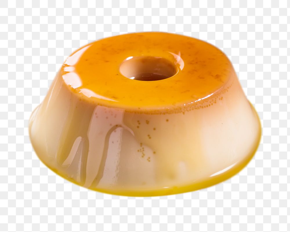 Caramel pudding png sticker, transparent background
