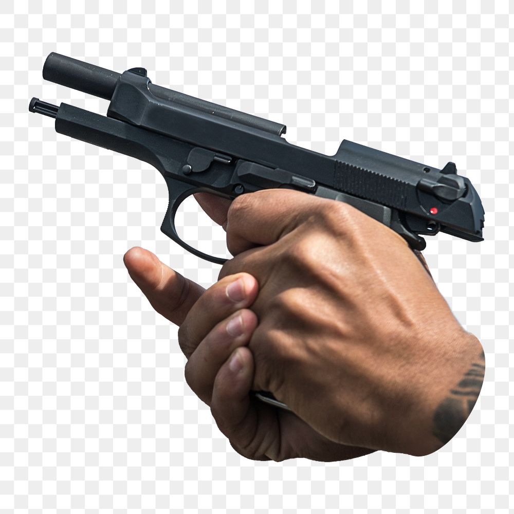 Handgun png weapon sticker, transparent background