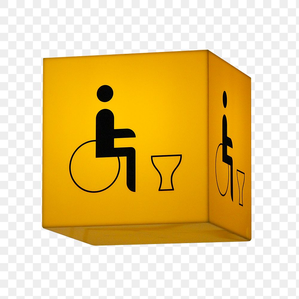 Wheelchair toilet sign png sticker, transparent background