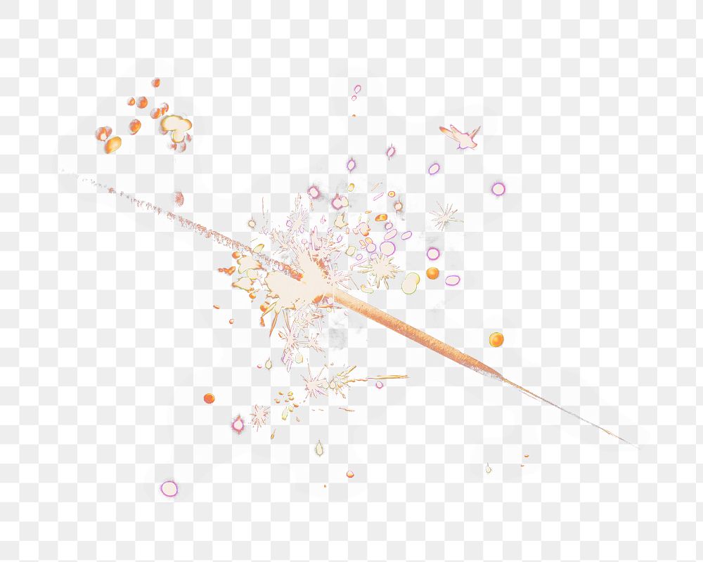 Close up sparkler png sticker, transparent background