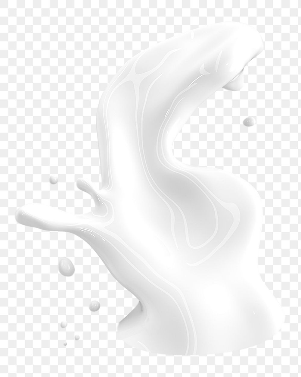 Milk splash png sticker, transparent background