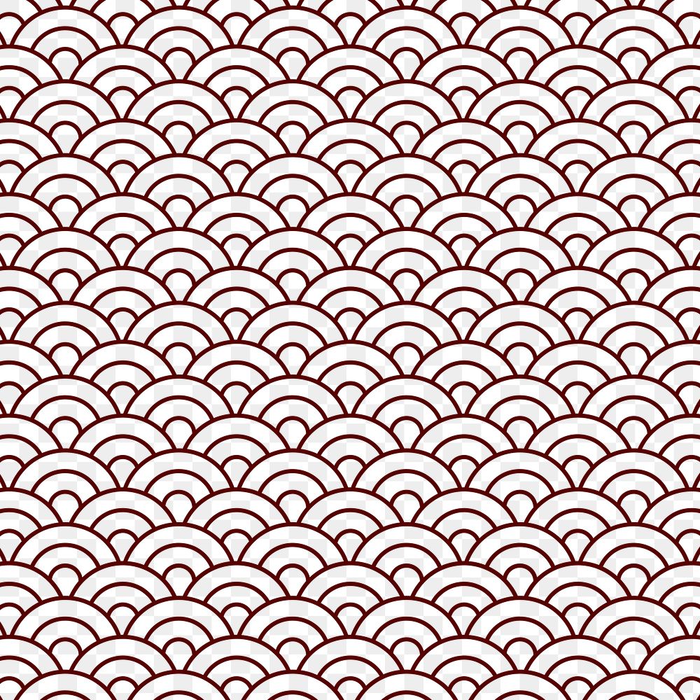 Japanese wave png seamless pattern, transparent background