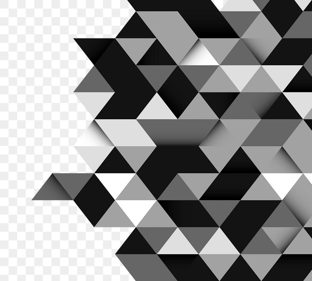 Geometric pattern png black border sticker, transparent background