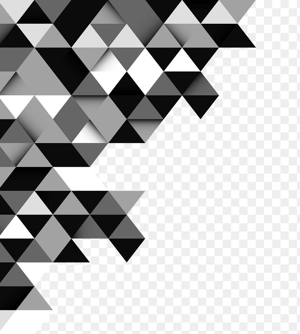 PNG black geometric patterned border sticker, transparent background
