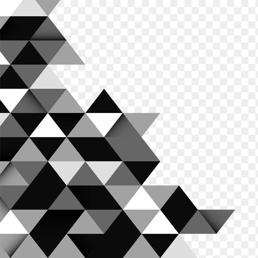 PNG black geometric patterned border sticker, transparent background