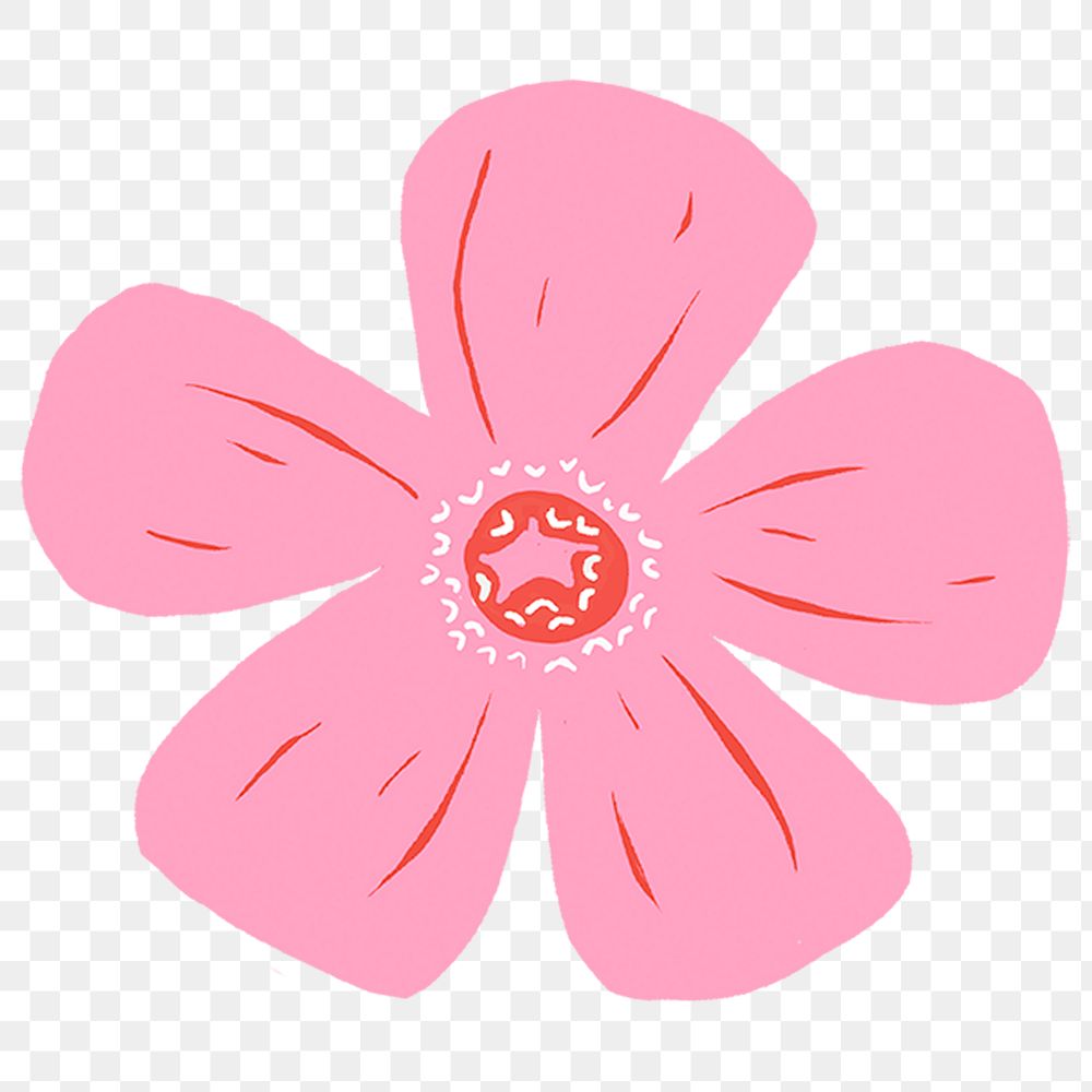 Pink flower png sticker, transparent background