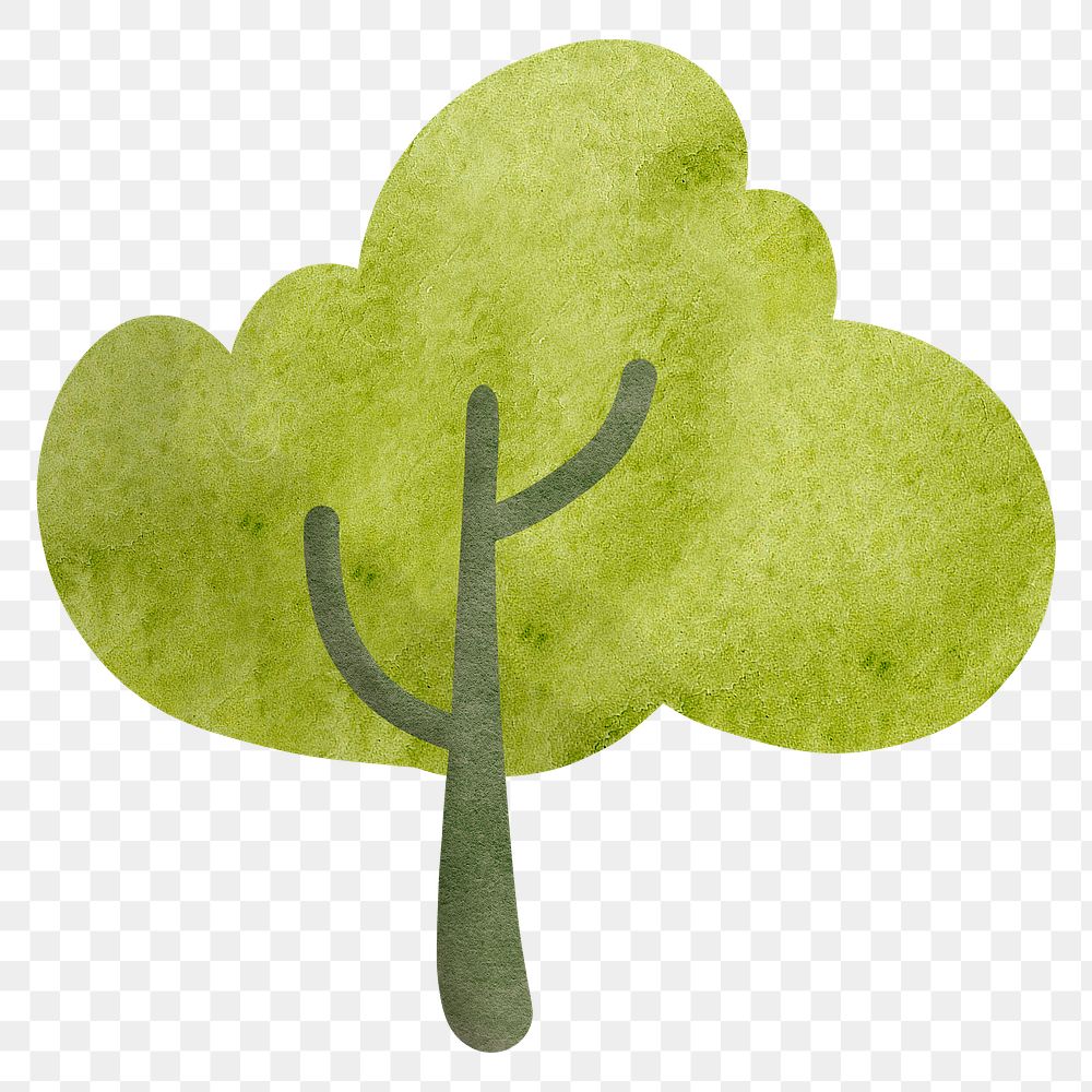Cute tree png sticker, transparent background