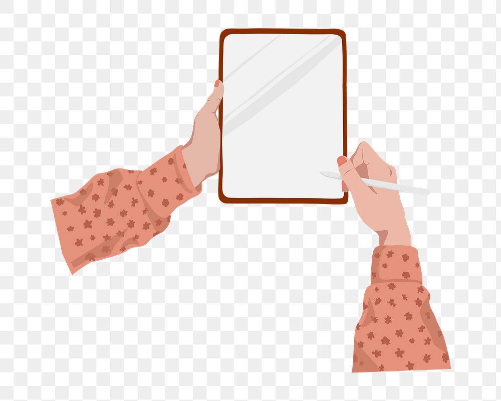 Tablet png sticker, vector illustration transparent background
