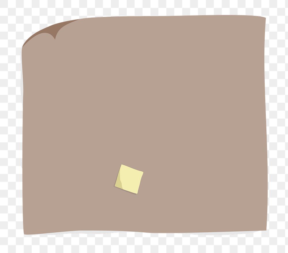 Brown paper png illustration sticker, transparent background