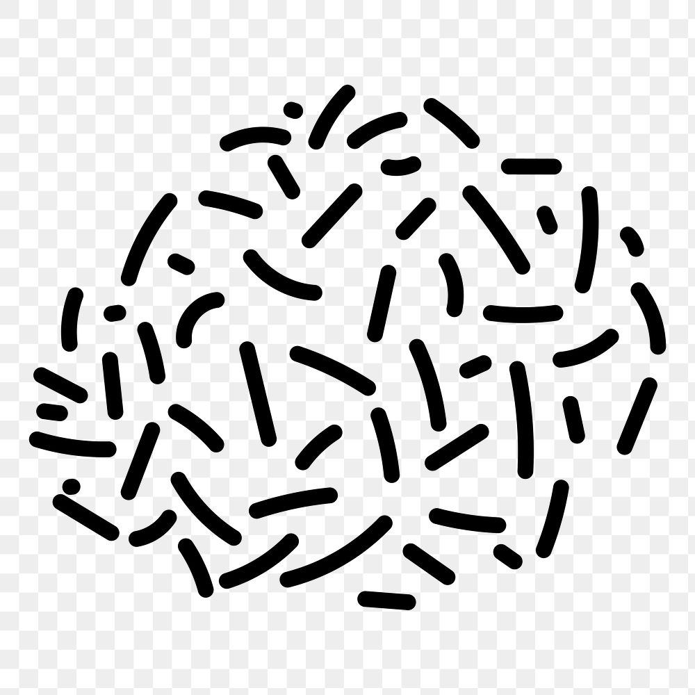 Black sprinkles png sticker, transparent background